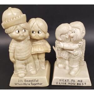 Vintage 1970's Lot of 2 USA Russ Berrie & Co. Figurines